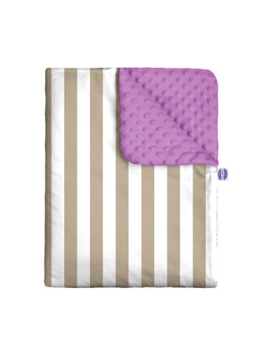 Pasy beżowe - Kocyk Minky - dowolny rozmiar