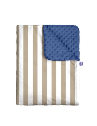 Pasy beżowe - Kocyk Minky - dowolny rozmiar