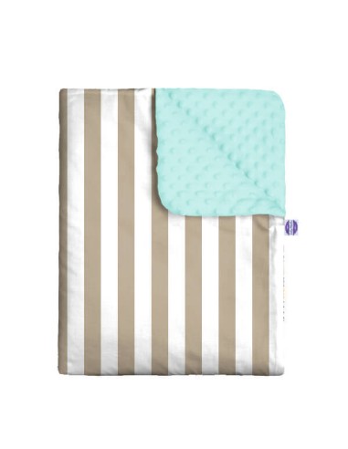 Pasy beżowe - Kocyk Minky - dowolny rozmiar