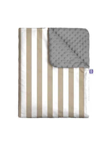 Pasy beżowe - Kocyk Minky - dowolny rozmiar