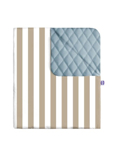 Pasy beżowe - Kocyk Velvet - dowolny rozmiar