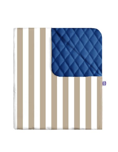 Pasy beżowe - Kocyk Velvet - dowolny rozmiar