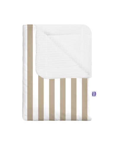 Pasy beżowe - Kocyk Wafel - dowolny rozmiar