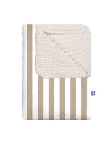 Pasy beżowe - Kocyk Wafel - dowolny rozmiar