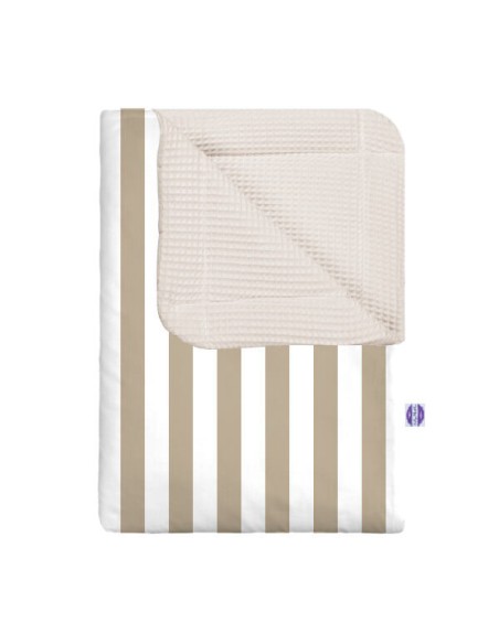 Pasy beżowe - Kocyk Wafel - dowolny rozmiar