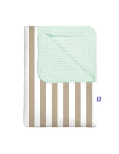 Pasy beżowe - Kocyk Wafel - dowolny rozmiar