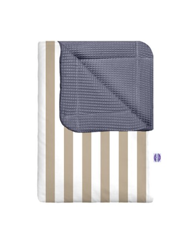 Pasy beżowe - Kocyk Wafel - dowolny rozmiar