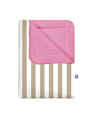 Pasy beżowe - Kocyk Wafel - dowolny rozmiar