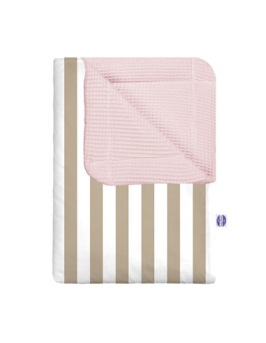 Pasy beżowe - Kocyk Wafel - dowolny rozmiar