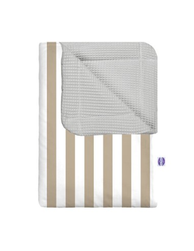 Pasy beżowe - Kocyk Wafel - dowolny rozmiar