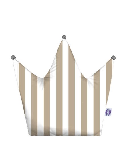 Pasy beżowe - Poduszka Dekoracyjna Korona Wafel + Bawełna 48x42 cm