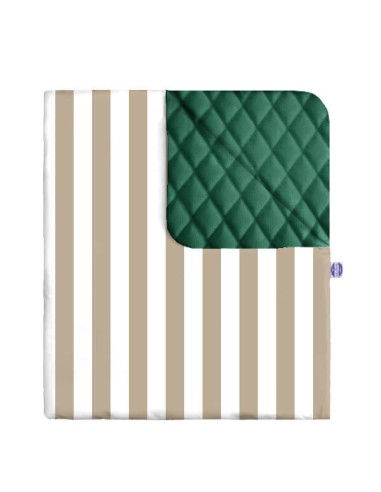 Pasy beżowe - Narzuta velvet + bawełna - dowolny rozmiar