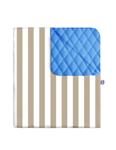 Pasy beżowe - Narzuta velvet + bawełna - dowolny rozmiar