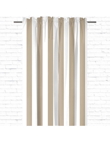 Pasy beżowe - Zasłona bawełniana dekoracyjna