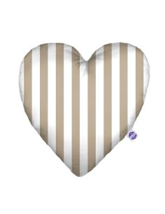 Pasy beżowe - Poduszka Dekoracyjna Serce Wafel + Bawełna 48x48 cm