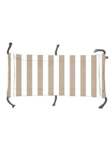 Pasy beżowe - Moduł 60x30 cm Ochraniacza na Szczebelki do Łóżeczka 60x120 cm - dwustronnie bawełniany