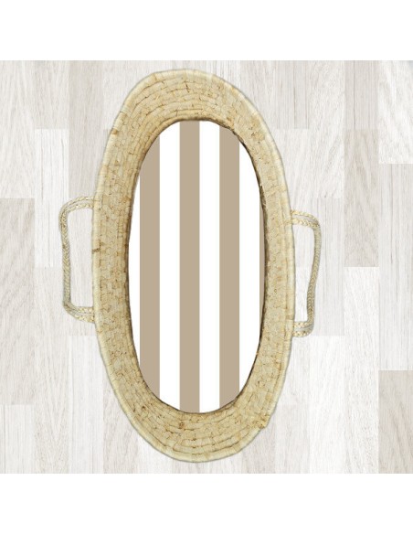 Pasy beżowe - Prześcieradło do Gondoli / Kosza Mojżesza