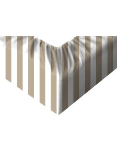 Pasy beżowe - Prześcieradło Bawełniane z Gumką - Dowolny Rozmiar